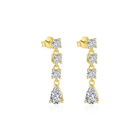 ESSENTIAL Gold Plating 925 Silver Zircon Minimalist Earrings