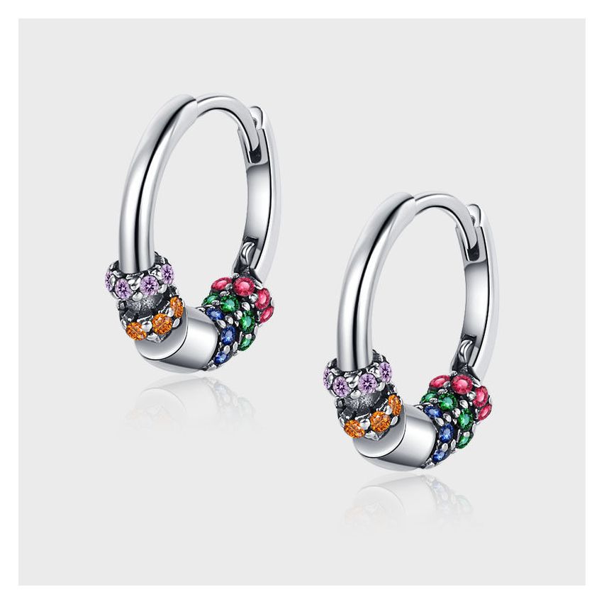 BOHEMIAN 3 galvanization layers 925 Silver Zircon Balinese Earrings