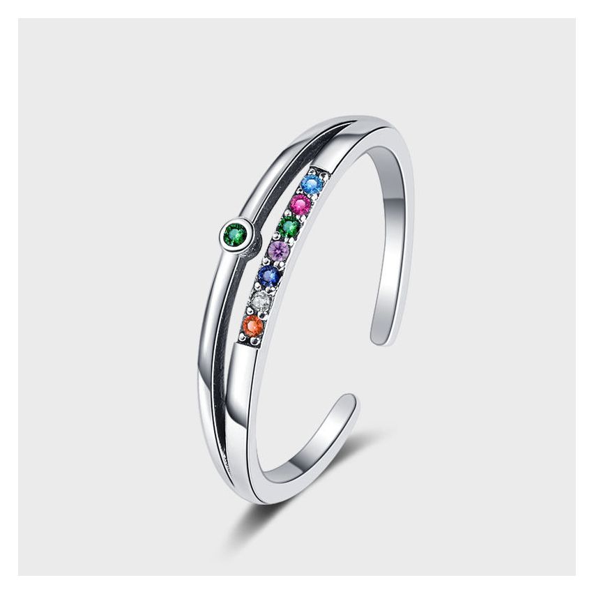 BOHEMIAN 3 galvanization layers 925 Silver Zircon Balinese Rings