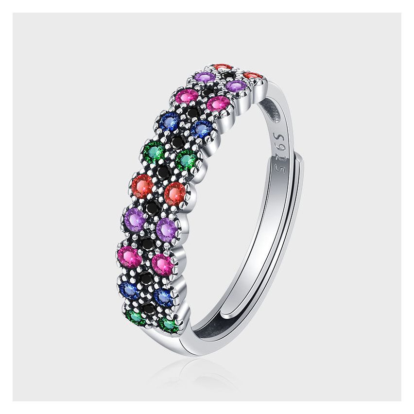 BOHEMIAN 3 galvanization layers 925 Silver Zircon Balinese Rings