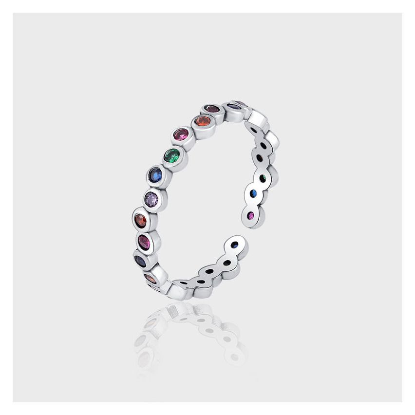 BOHEMIAN 3 galvanization layers 925 Silver Zircon Balinese Rings