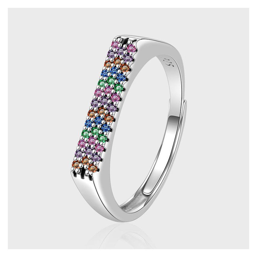 BOHEMIAN 3 galvanization layers 925 Silver Zircon Balinese Rings