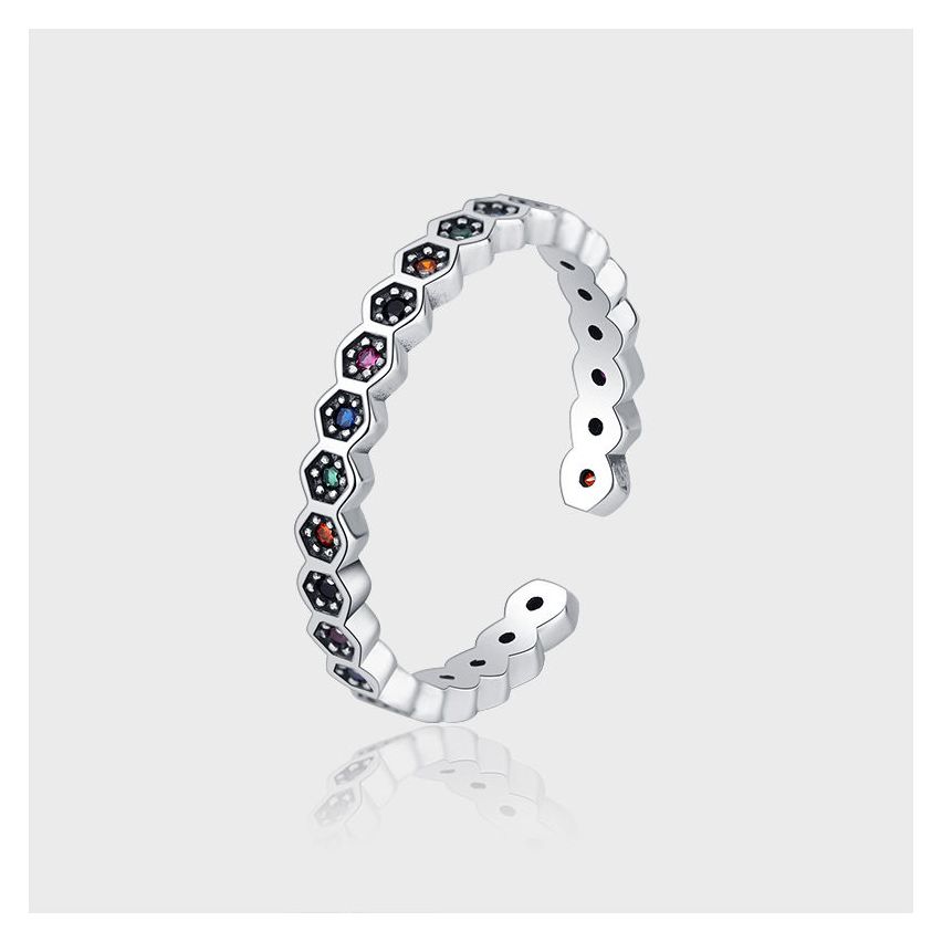 BOHEMIAN 3 galvanization layers 925 Silver Zircon Balinese Rings