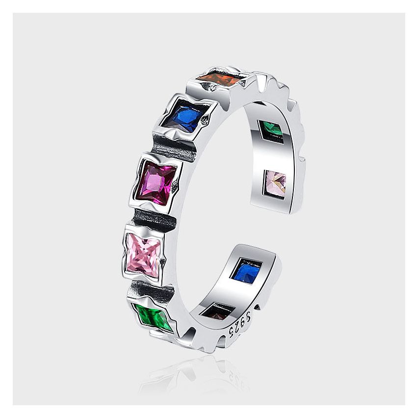 BOHEMIAN 3 galvanization layers 925 Silver Zircon Balinese Rings