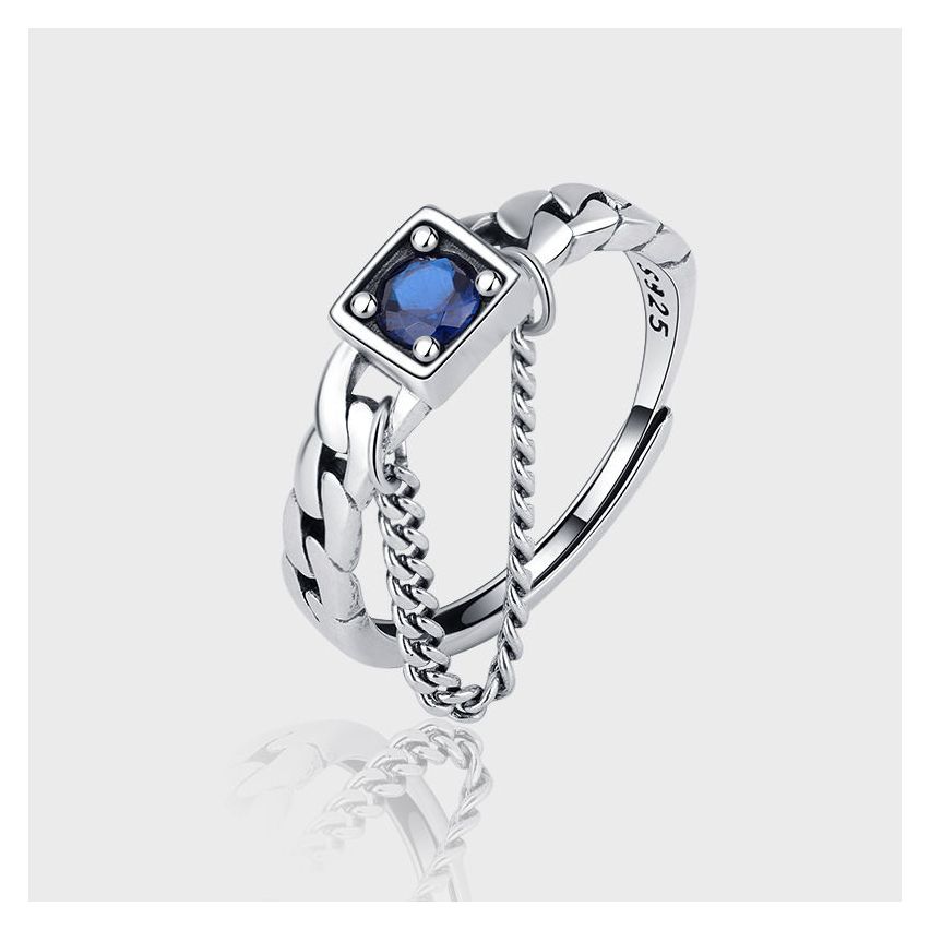 BOHEMIAN 3 galvanization layers 925 Silver Zircon Balinese Rings