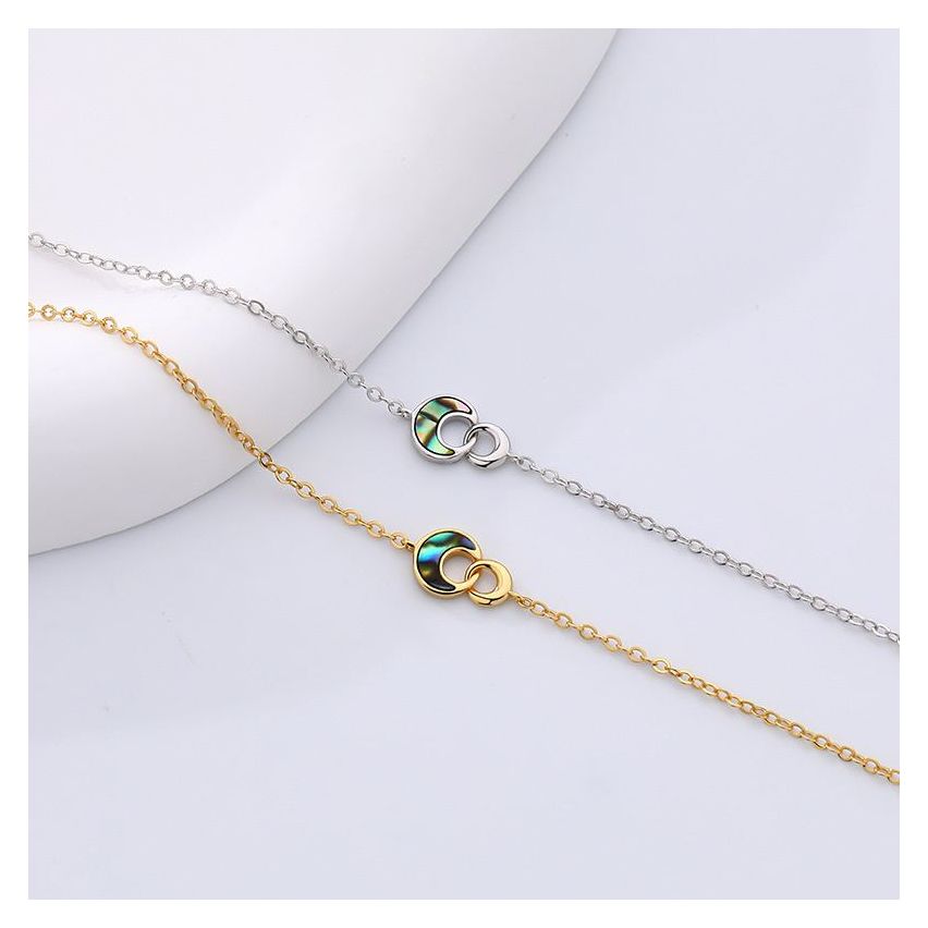 925 Silver Abalone Shell Smooth Bracelets 