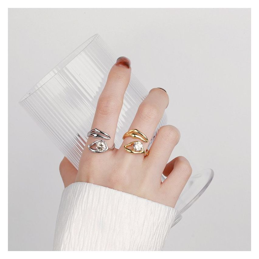 ESSENTIAL 925 Silver Zircon Geometric Rings