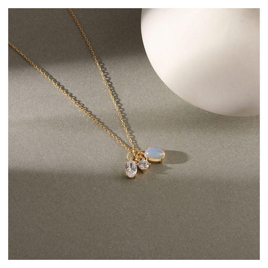 BOHEMIAN 925 Silver Moon Stone Geometric Pendants