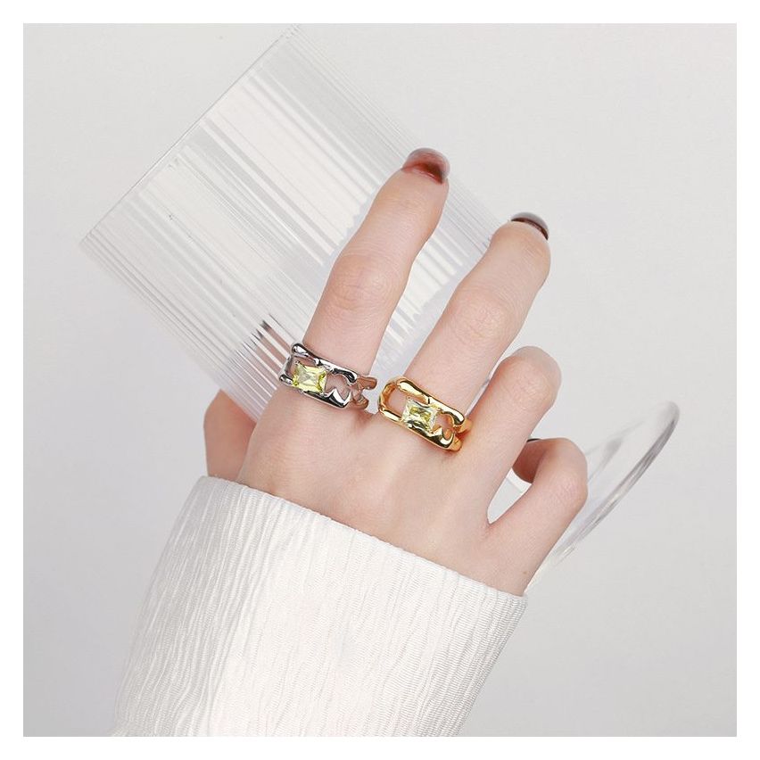 ESSENTIAL 925 Silver Zircon Smooth Rings