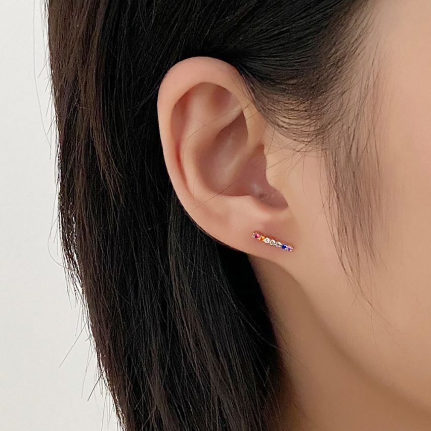 ESSENTIAL 925 Silver Zircon Minimalist Earrings