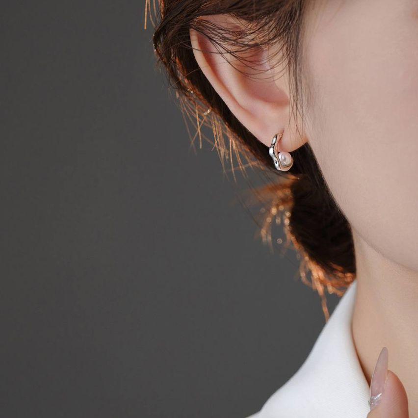 ESSENTIAL 925 Silver Freshwater pearl Pearls Earrings