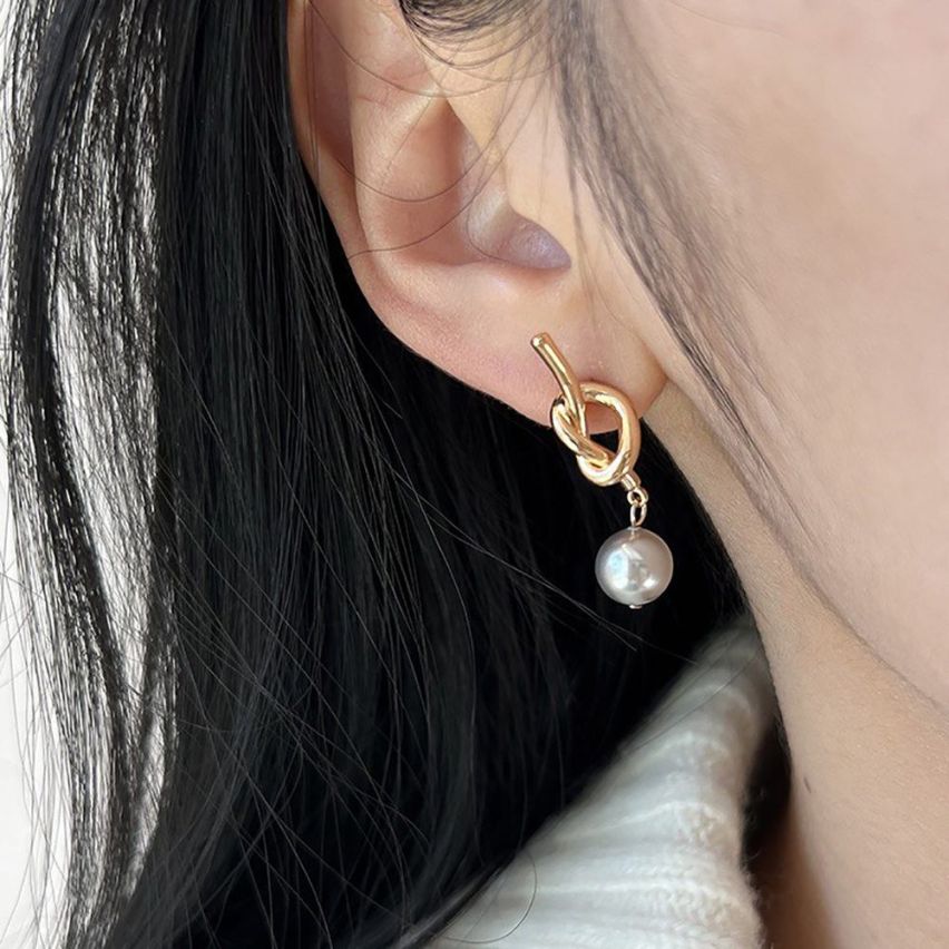 ESSENTIAL 925 Silver Freshwater pearl Pearls Earrings