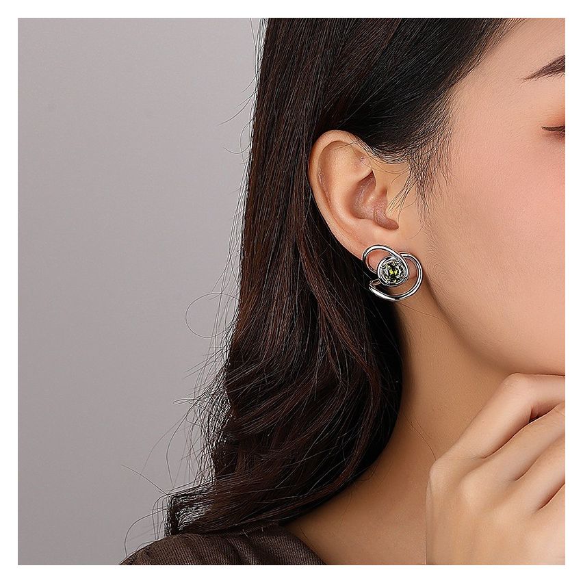 ESSENTIAL 925 Silver Zircon Geometric Earrings