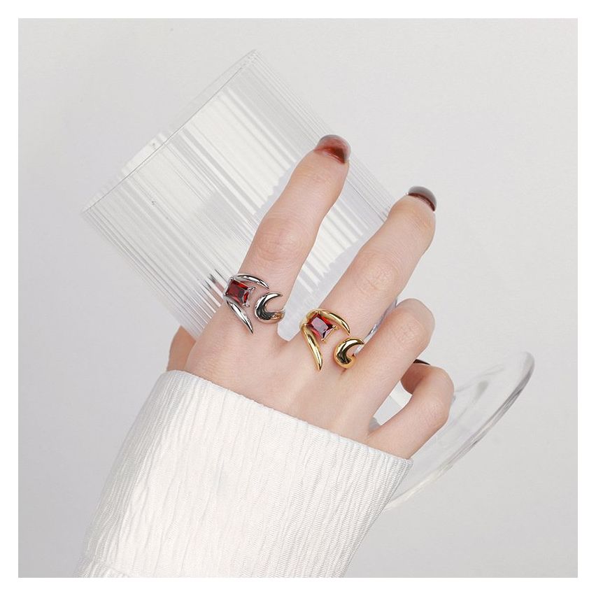 925 Silver Zircon Geometric Rings 