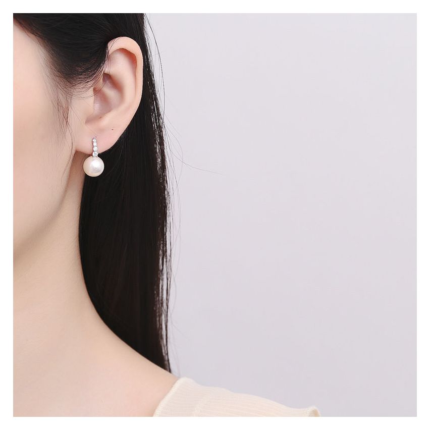 CLASSIC 925 Silver Artificial mother of pearl Pearls Earrings