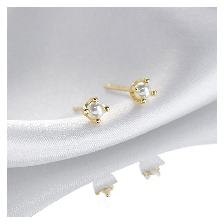 CLASSIC Gold Plating 925 Silver Freshwater pearl Pearls Earrings
