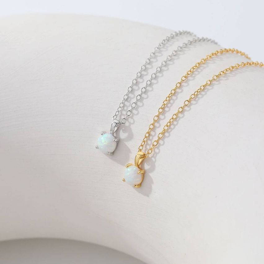 ESSENTIAL 925 Silver Opal Minimalist Pendants