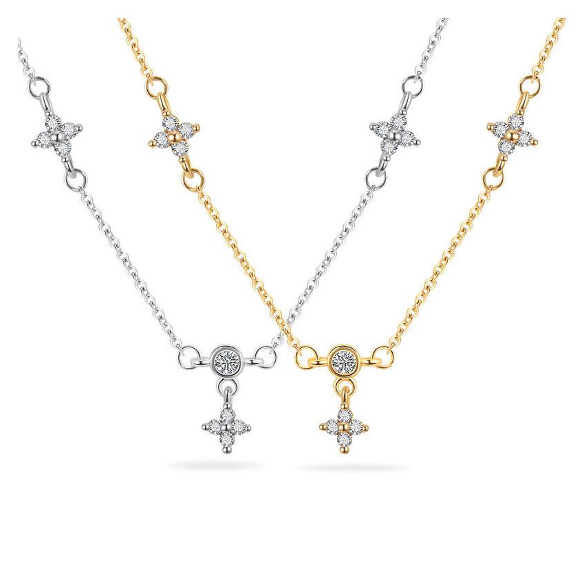 ESSENTIAL 925 Silver Zircon Cross Pendants