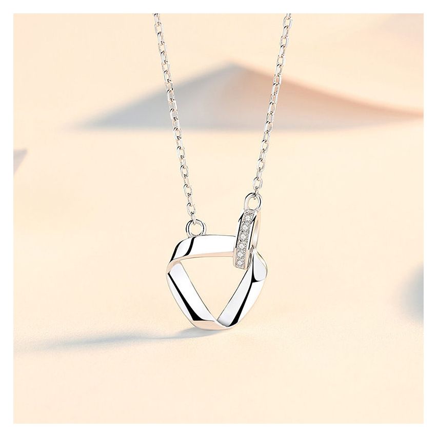ESSENTIAL 925 Silver Zircon Geometric Pendants