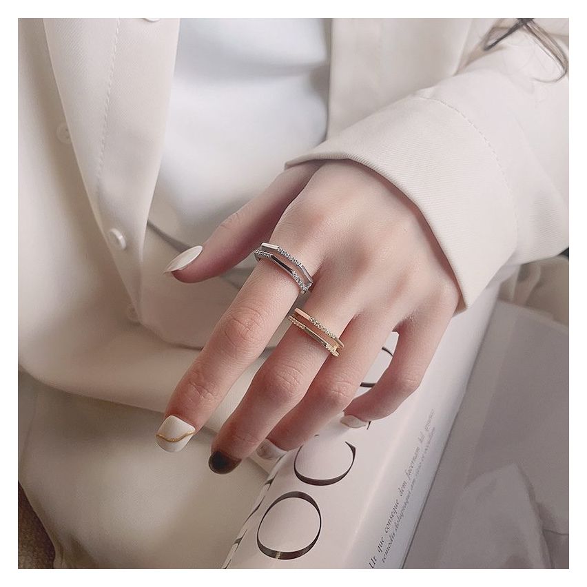 CLASSIC 925 Silver Zircon Geometric Rings