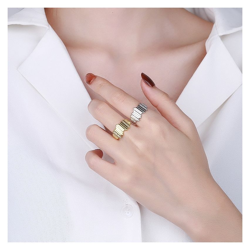 CLASSIC 925 Silver Zircon Geometric Rings