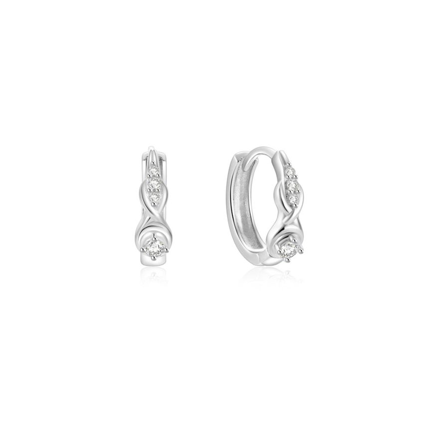 925 Silver Zircon Hoop Earrings 