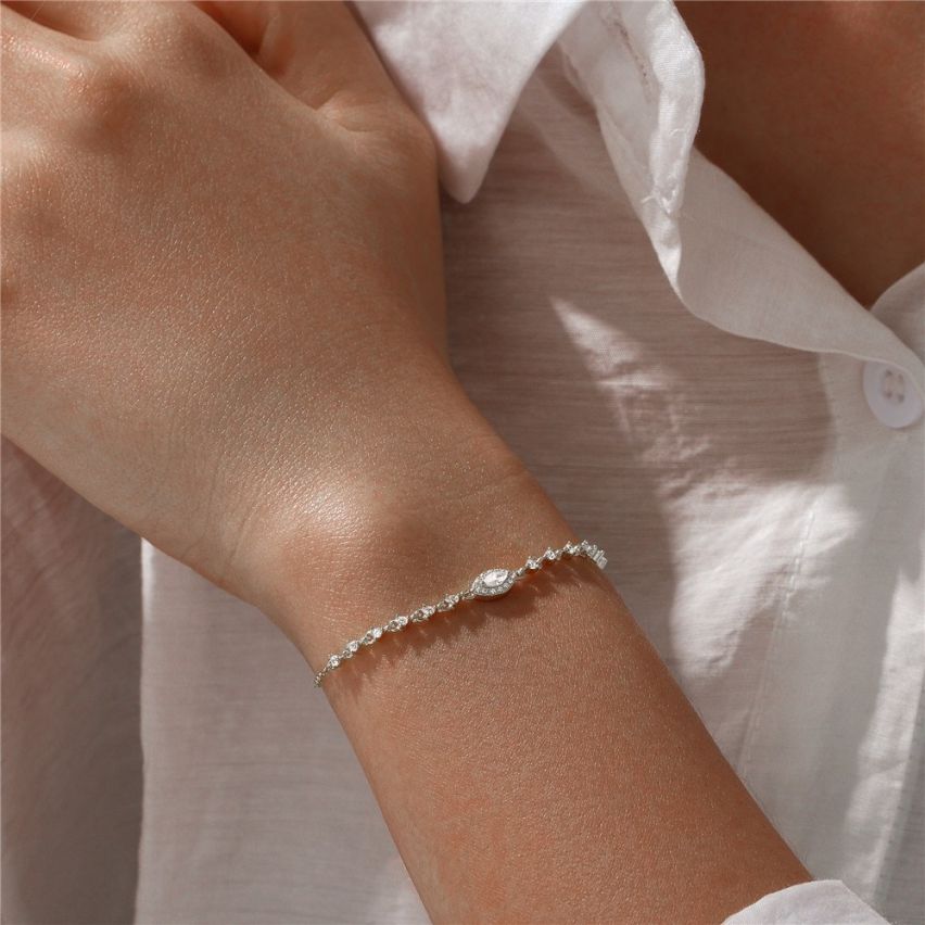 925 Silver Zircon Minimalist Bracelets 