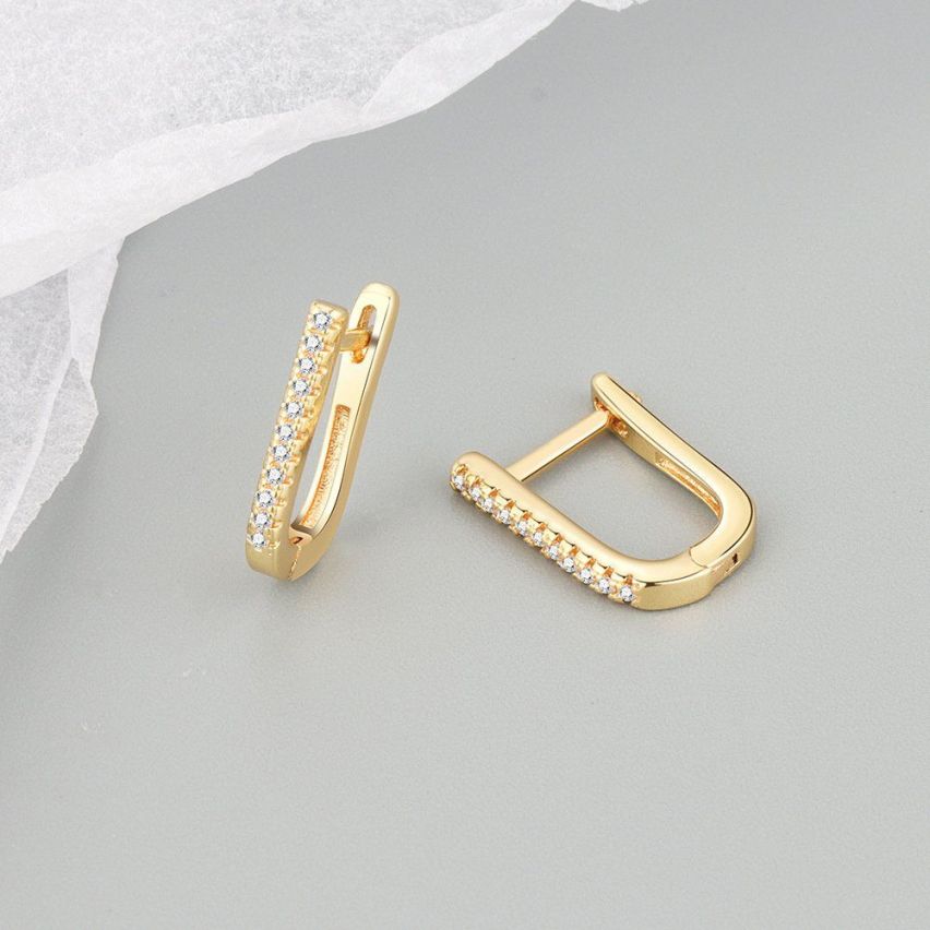 Zircon Minimalist Earrings 1.1g 14x11.8mm