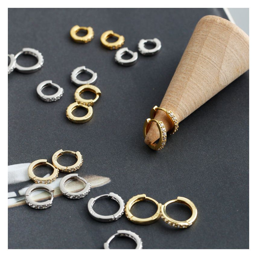 ESSENTIAL 925 Silver Zircon Minimalist Earrings