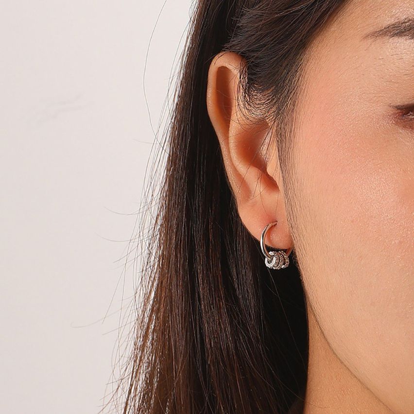 ESSENTIAL 925 Silver Zircon Minimalist Earrings