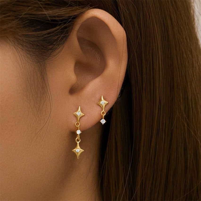 925 Silver Zircon Minimalist Earrings 