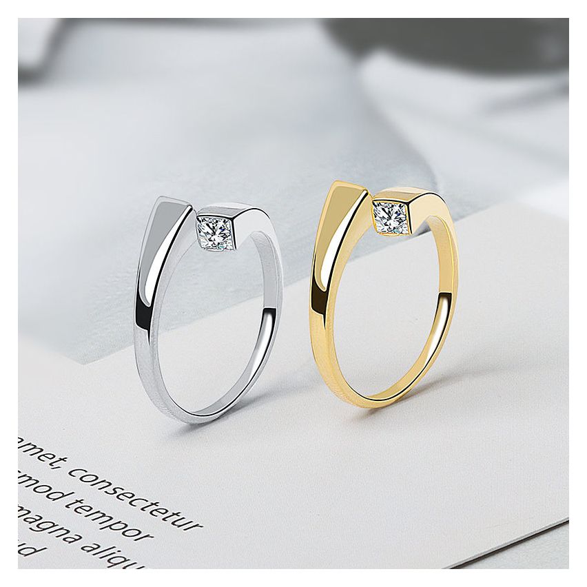 CLASSIC 925 Silver Zircon Smooth Rings