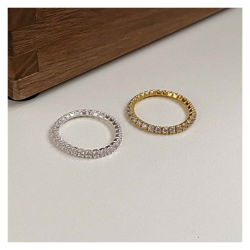 ESSENTIAL 925 Silver Zircon Tennis Rings