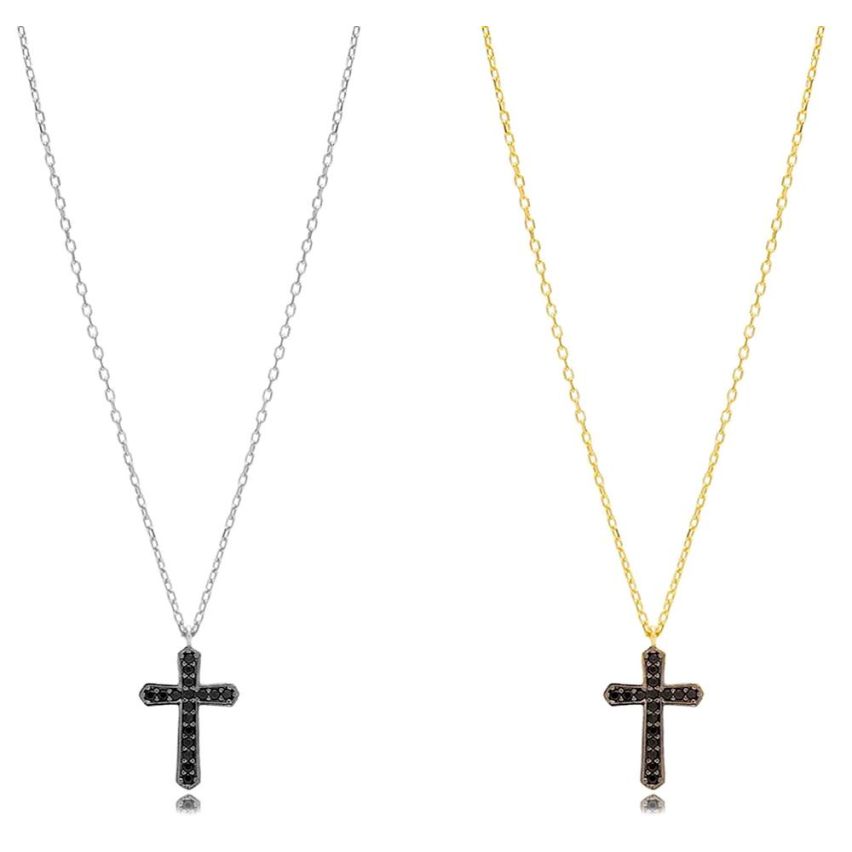 BOHEMIAN 925 Silver Zircon Cross Pendants
