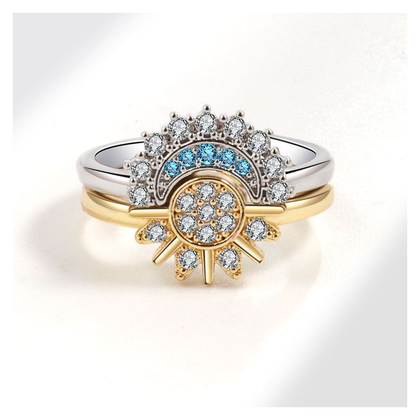 ESSENTIAL 925 Silver Zircon Geometric Rings