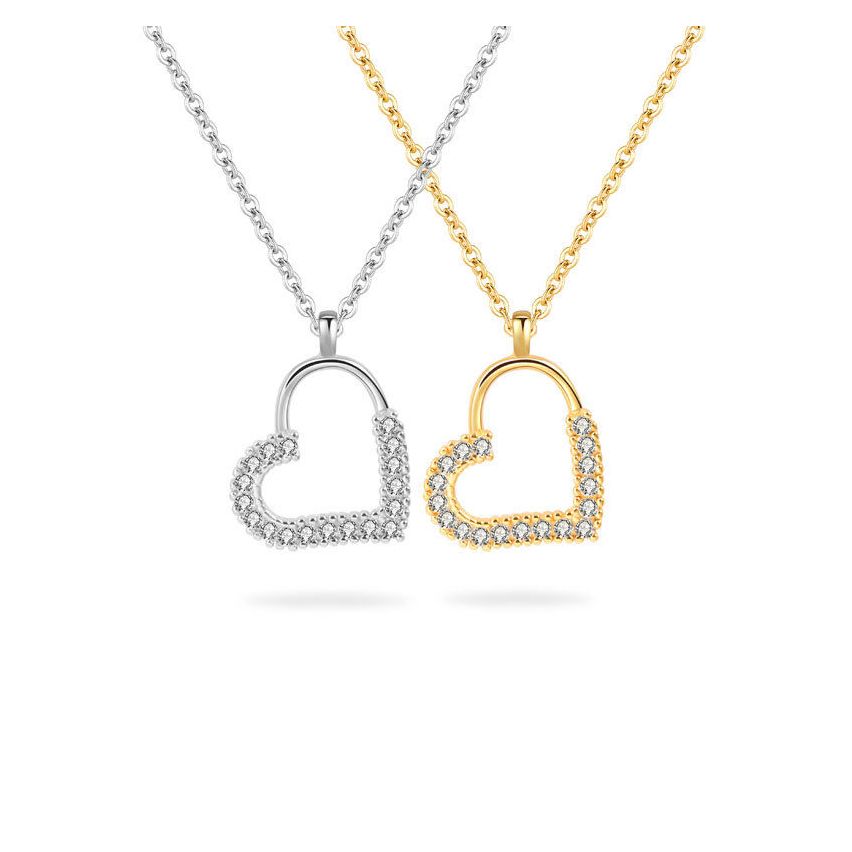 ESSENTIAL 925 Silver Zircon In love Pendants