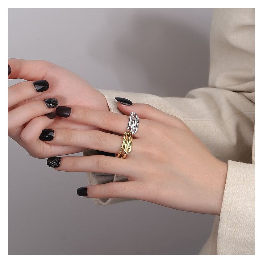 ESSENTIAL 925 Silver Geometric Rings