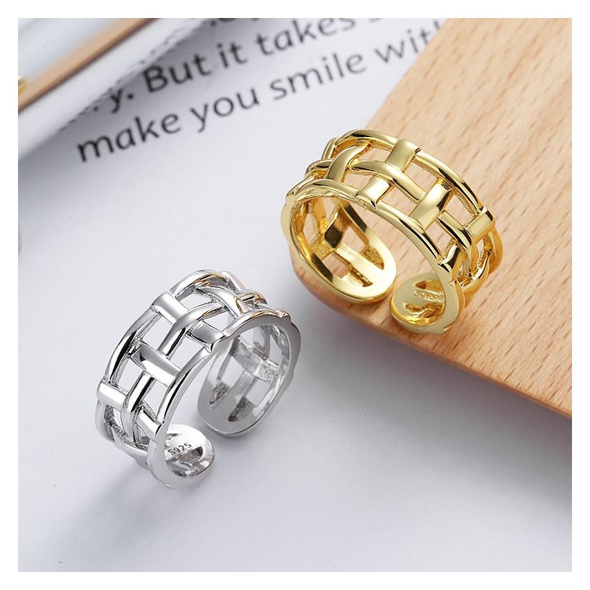 ESSENTIAL 925 Silver Geometric Rings