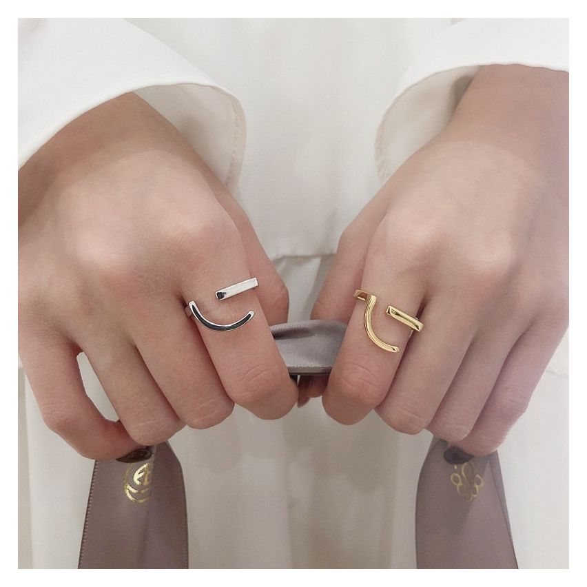 ESSENTIAL 925 Silver Geometric Rings