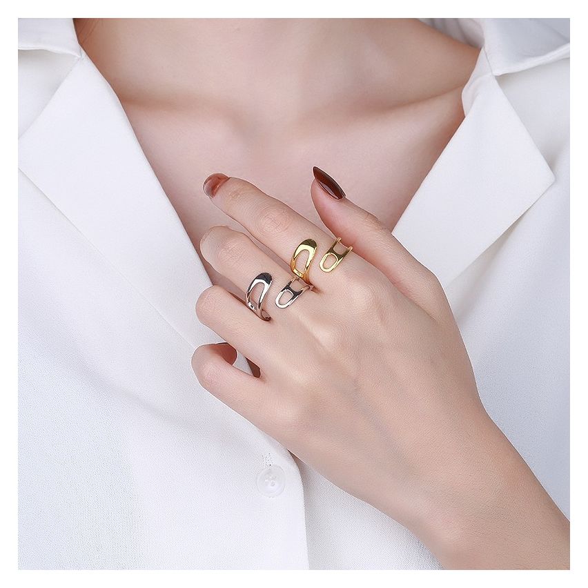 ESSENTIAL 925 Silver Geometric Rings