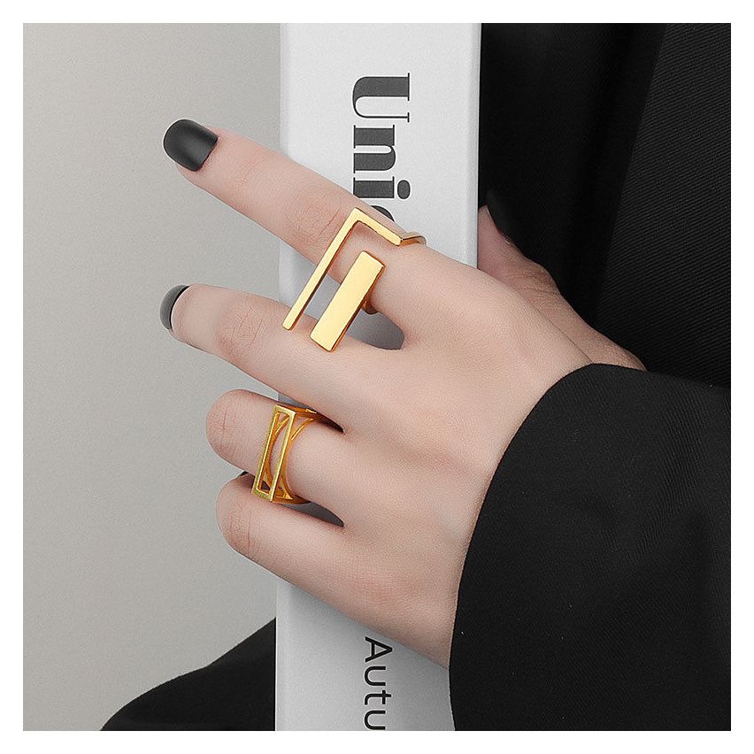 ESSENTIAL 925 Silver Geometric Rings