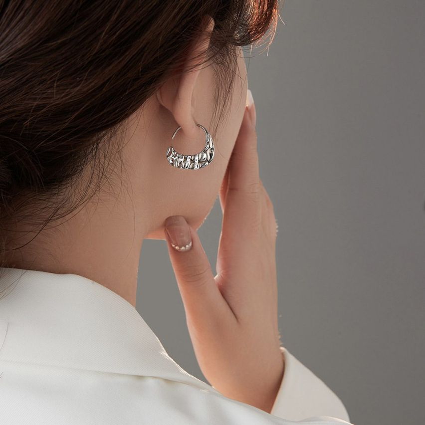 BOHEMIAN 925 Silver Hoop Earrings