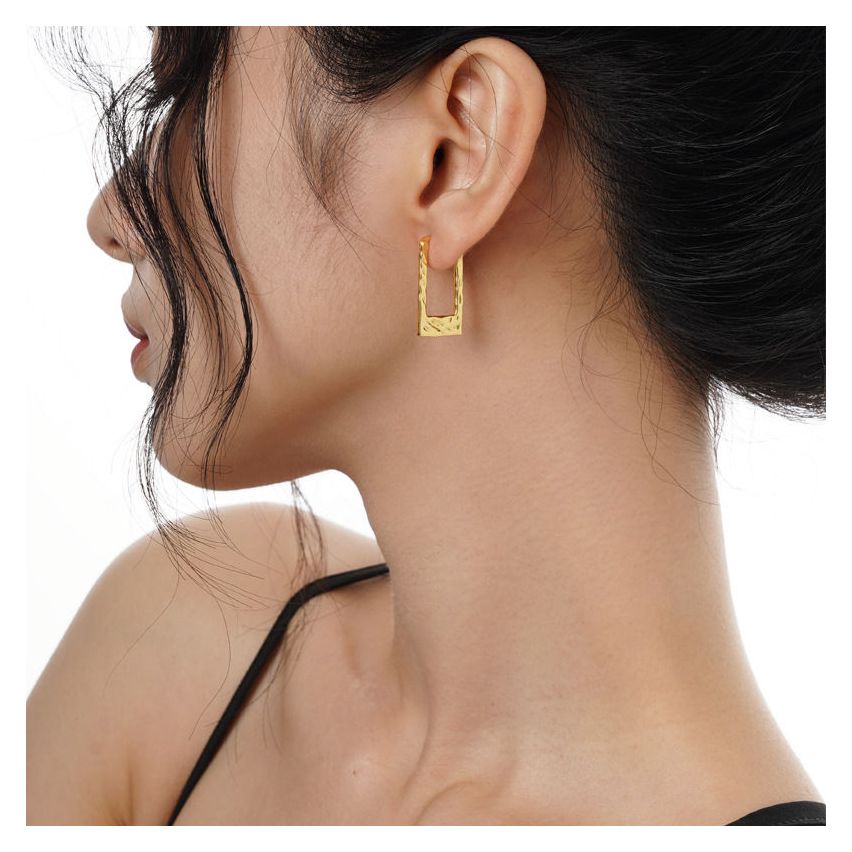 925 Silver Hoop Earrings 2.2g 25x14mm