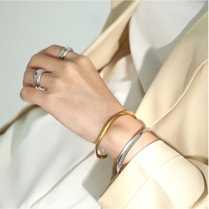 925 Silver Smooth Bangles 