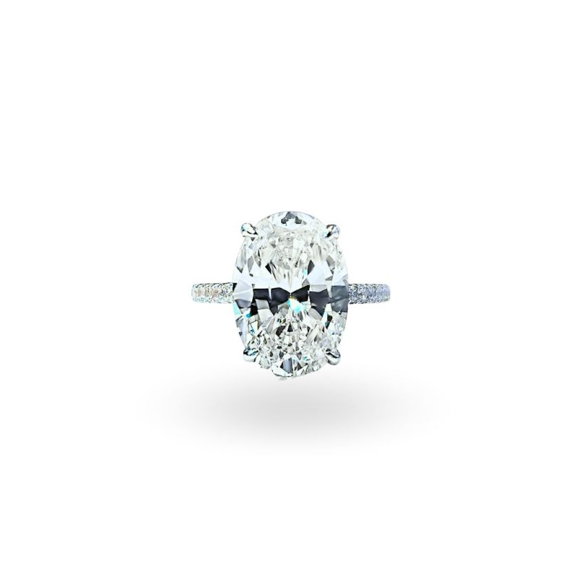 925 Silver Rhodium Plating White Zircon Rings EU50 - ES10 - US5,00