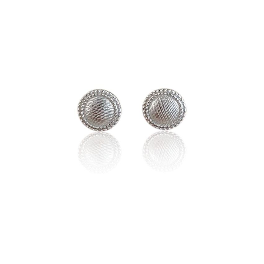 999 Silver Rhodium Plating Stud Earrings 0.87g 7.56x7.41mm