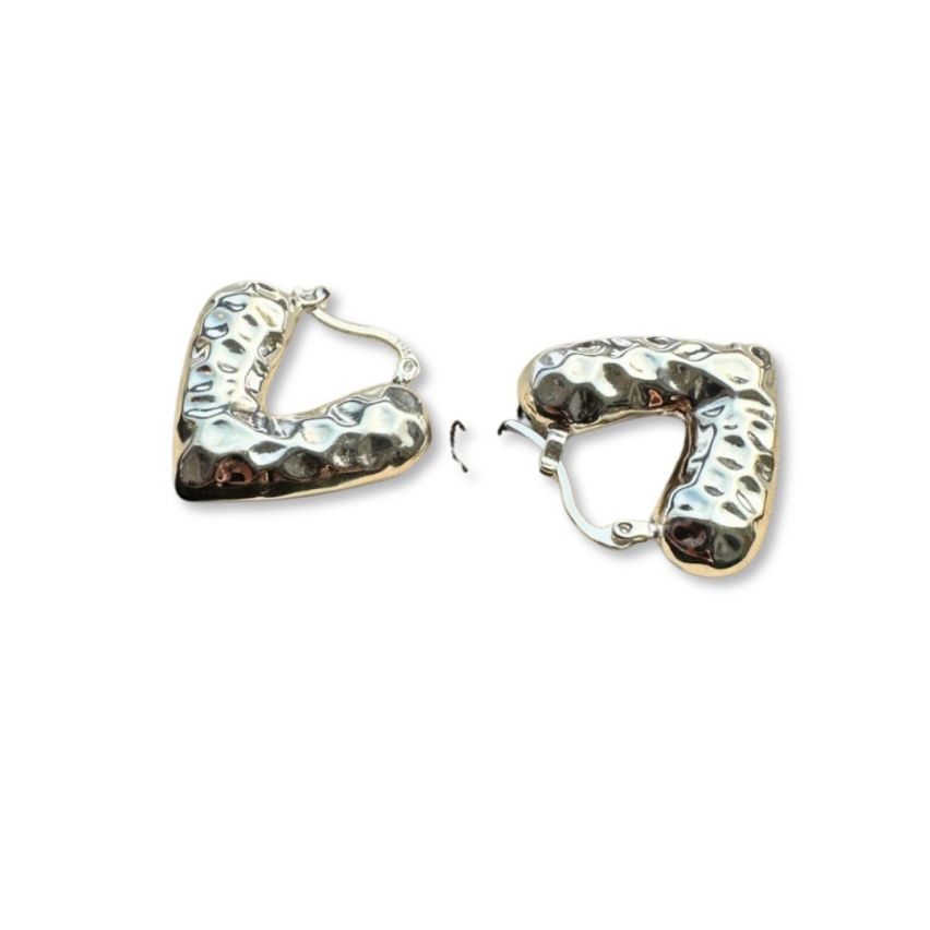 925 Silver Rhodium Plating Texture Earrings 6.3g