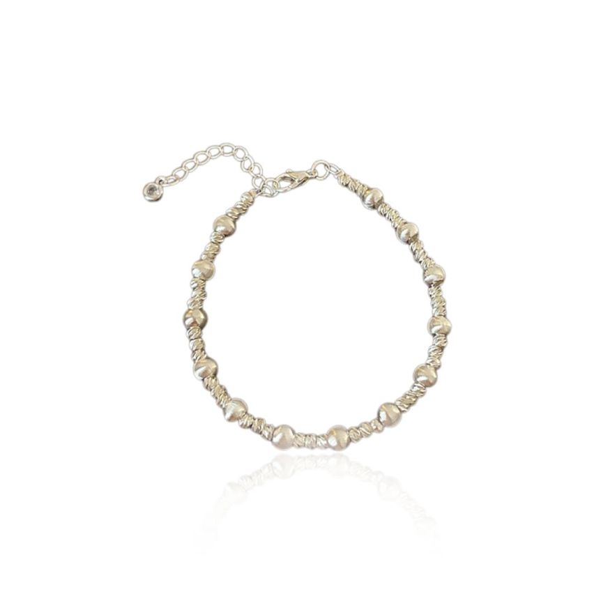 925 Silver Rhodium Plating Beads Bracelets 5.2g