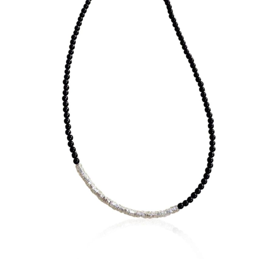 925 Silver Rhodium Plating Black Beads Pendants 6.14g