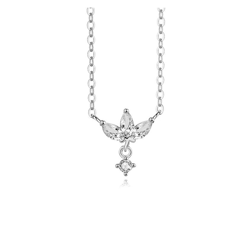 925 Silver Rhodium Plating White Zircon Minimalist Pendants